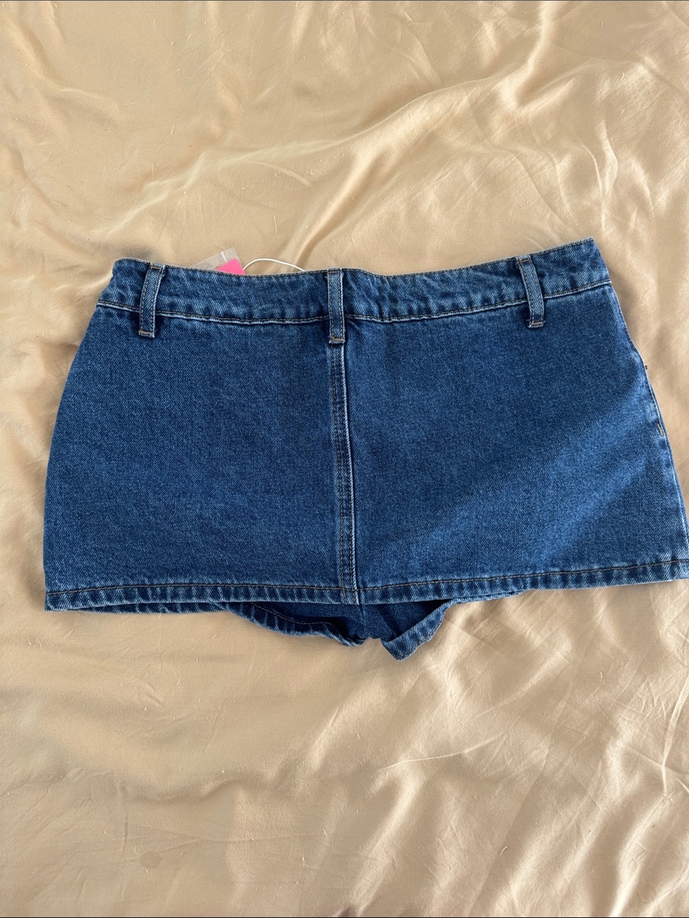 Edikted Casual Dark Blue Denim Mini Skort with Tags - Picture 2 of 5